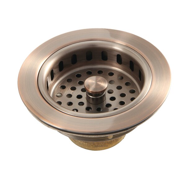 KBS1006AC Kitchen Sink Basket Strainer, Antique Copper